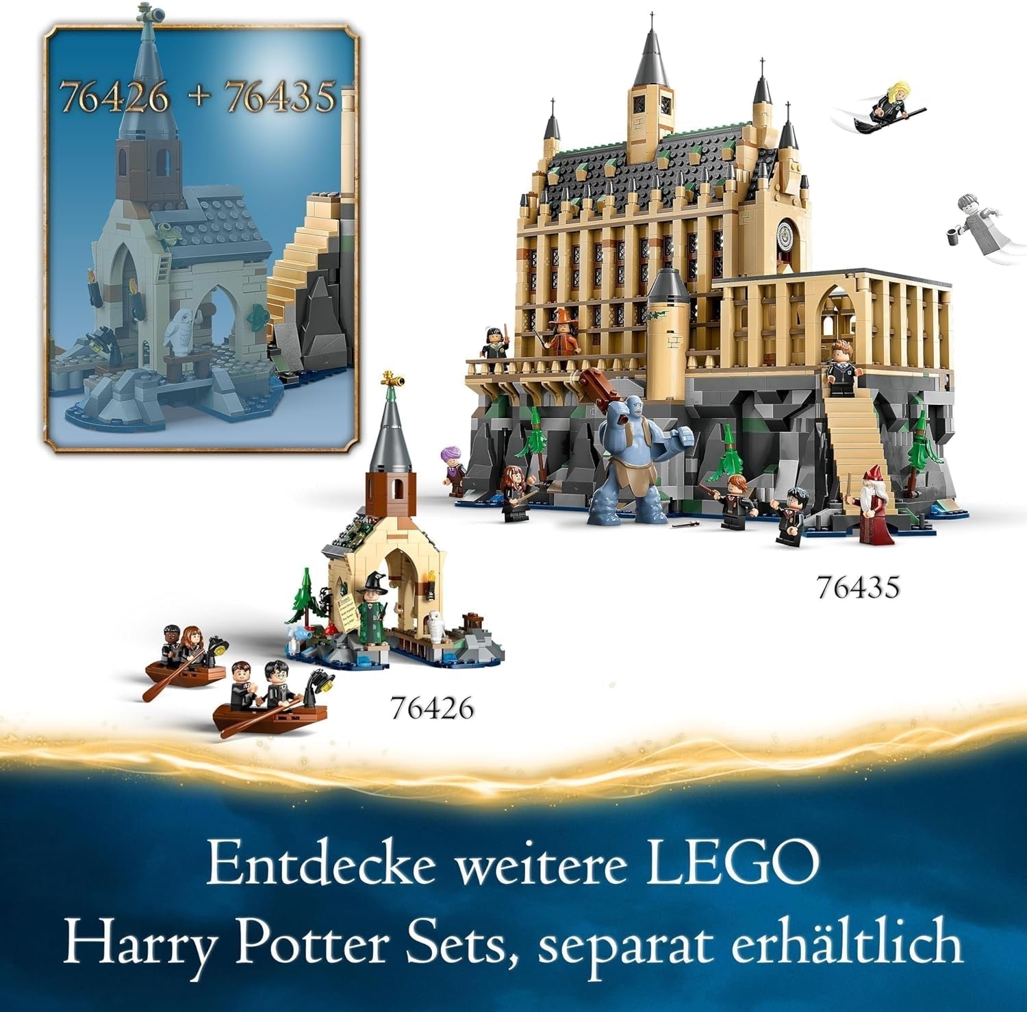 LEGO Harry Potter Castillo de Hogwarts: El Gran Salón, juguete coleccionable con 11 minifiguras incluida Hermione Granger, regalo mágico para niños y niñas 76435 Juegos de construcción Besuche den LEGO-Store