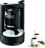 Krups Cafetera espresso con filtro T8, 850 W, apagado automático, 8-12 tazas, 1 L de capacidad, filtro permanente, interruptor de encendido/apagado iluminado, fácil de usar, negra, KM4689