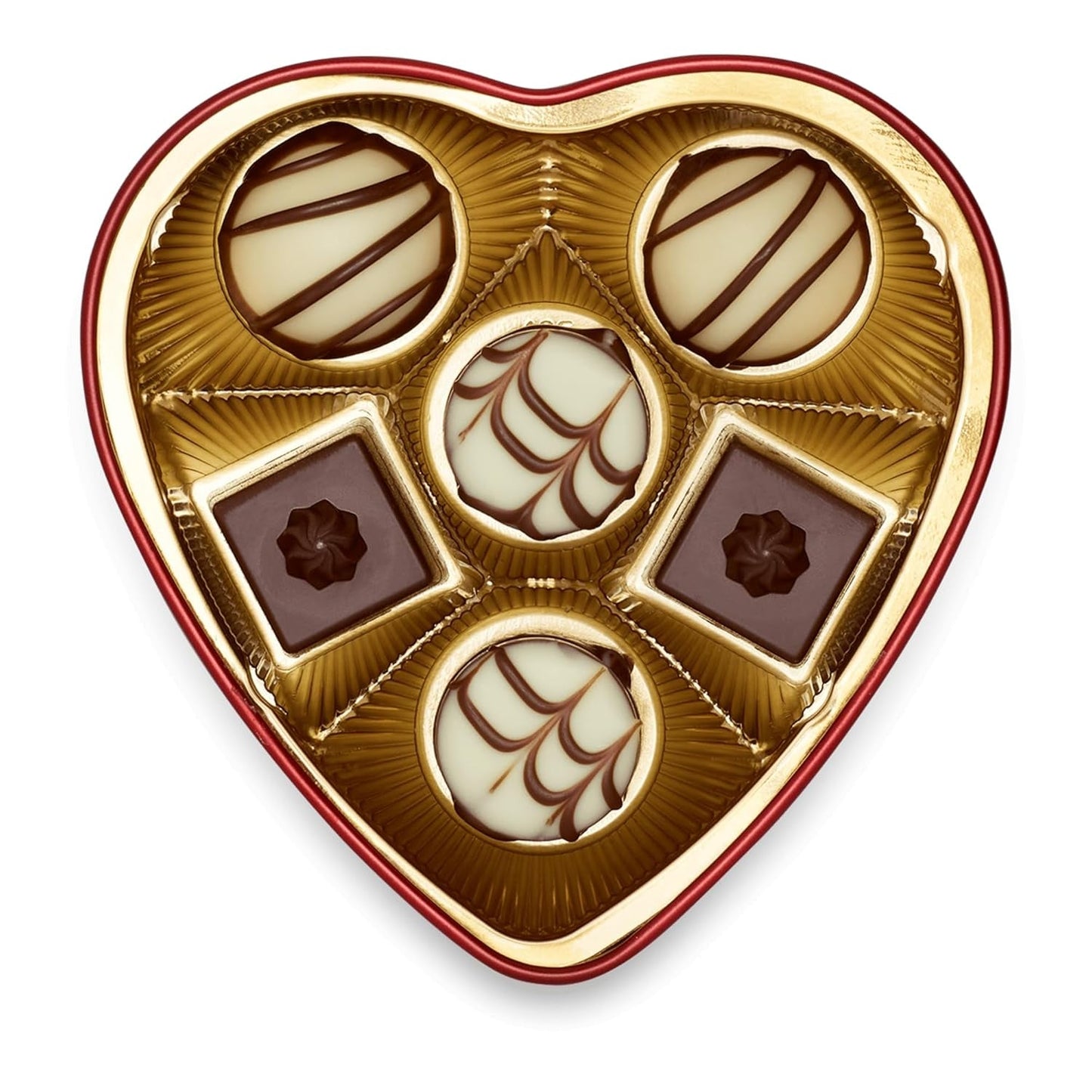 Chocolate Lindt desde el corazón | 30 gramos | 6 bombones con Marc de Champagne, Coeur à l'Orange, chocolate con leche crujiente y mazapán de naranja en una bonita caja en forma de corazón | Regalo de chocolate | regalo de chocolate