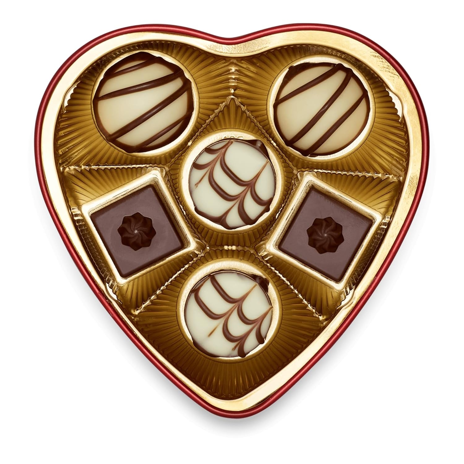 Chocolate Lindt desde el corazón | 30 gramos | 6 bombones con Marc de Champagne, Coeur à l'Orange, chocolate con leche crujiente y mazapán de naranja en una bonita caja en forma de corazón | Regalo de chocolate | regalo de chocolate