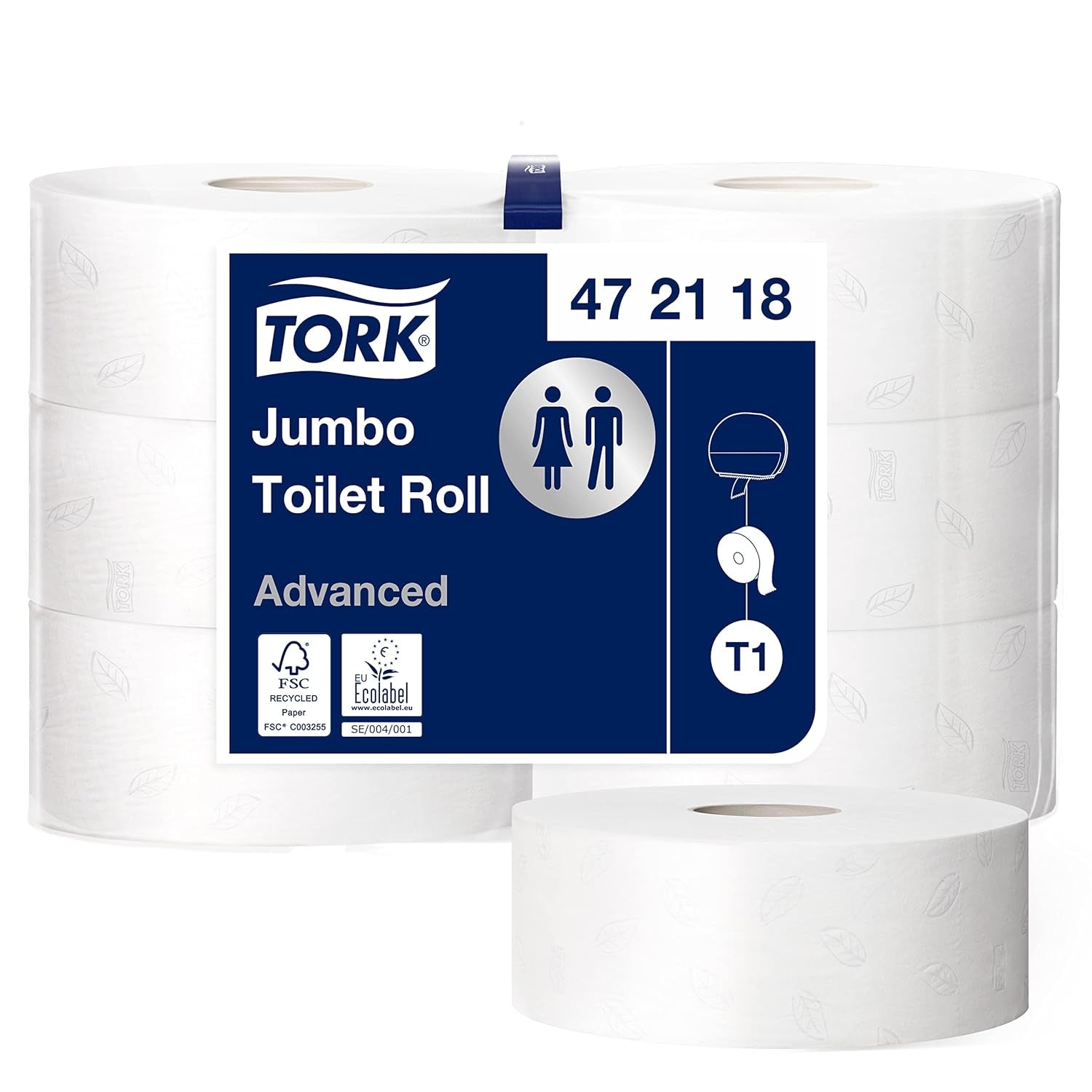 Papel higiénico Tork Jumbo White T1, Advanced, 2 capas, 6×380 M, 472118