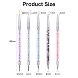 Juego de 5 pinsel Nagel, pinsel Nageldesign, herramientas de punteado para decoración de uñas, bolígrafo acrílico profesional de doble punta para decoración de uñas DIY