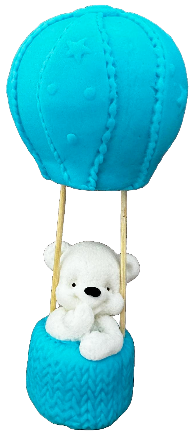 Decoración de azúcar comestible, Oso en globo Decoraciones de Pasta de Azúcar Naty Shop