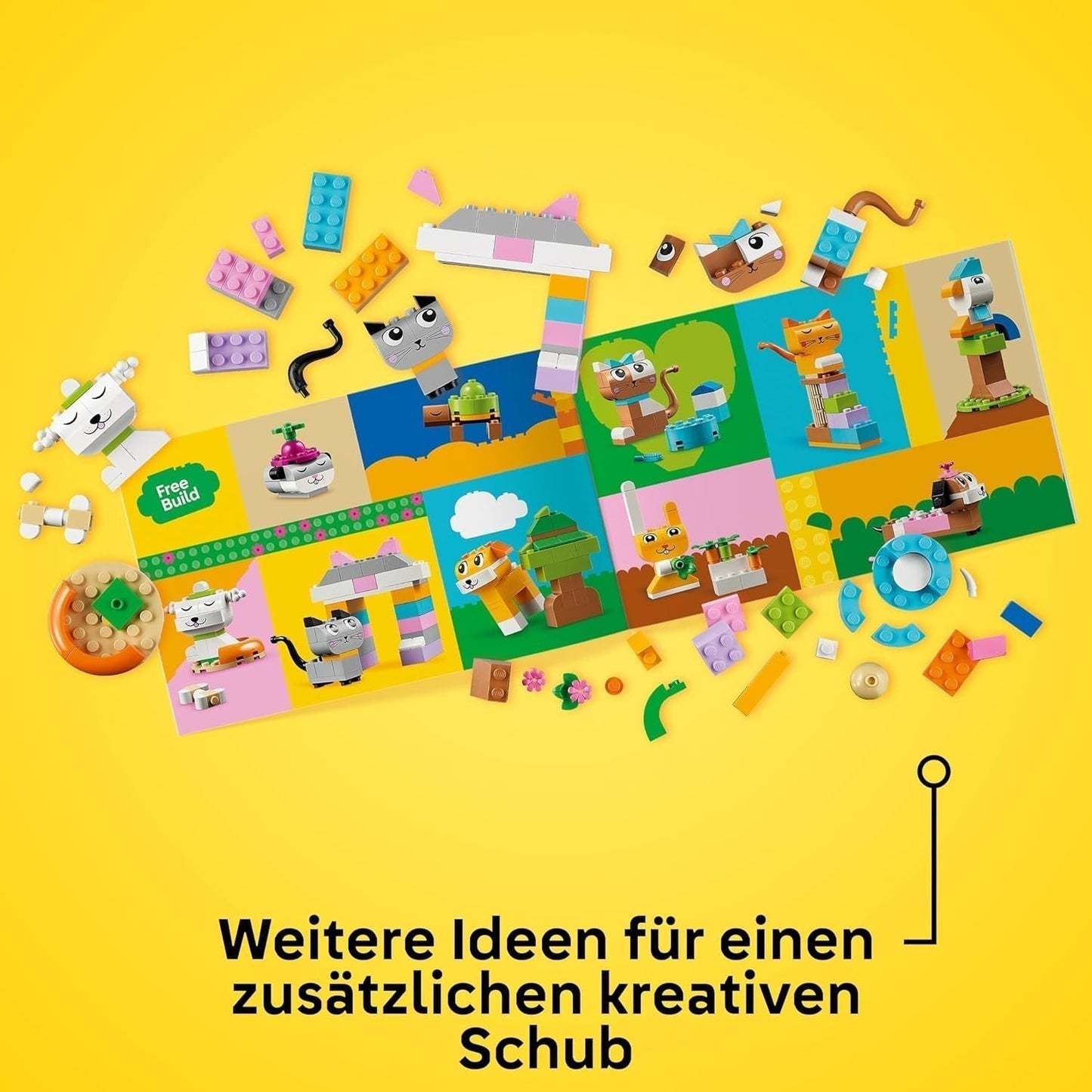 LEGO Classic Creative Animals, caja con ladrillos de colores, construye figuras de animales con ladrillos como perro, gato, conejo, hámster y pájaro, juguete de construcción para niños y niñas a partir de 5 años 11034 Juegos de construcción Besuche den LEGO-Store