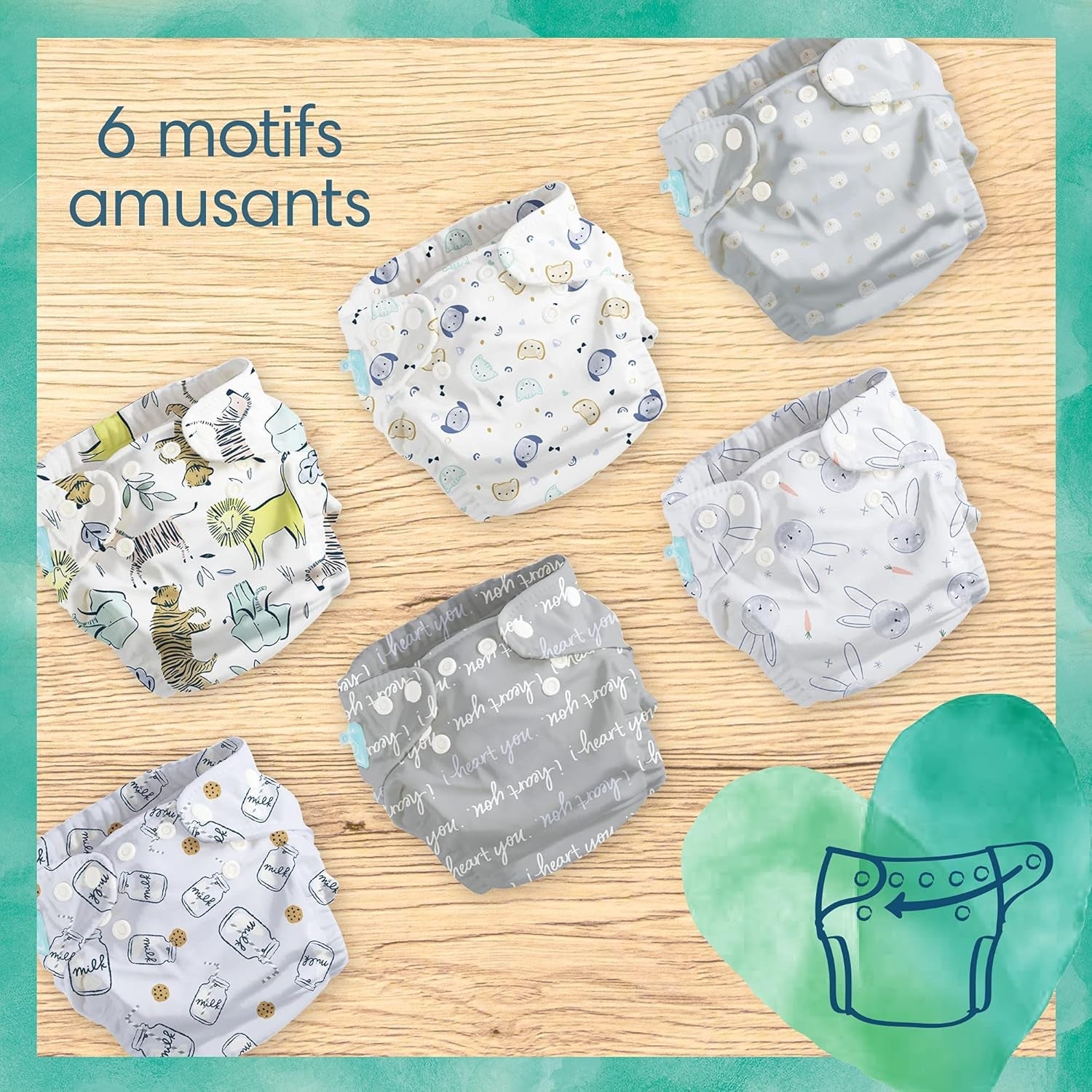 Pampers - Paquete básico Harmony Hybrid, 3 pañales lavables + 25 capas superiores desechables - 1 paquete