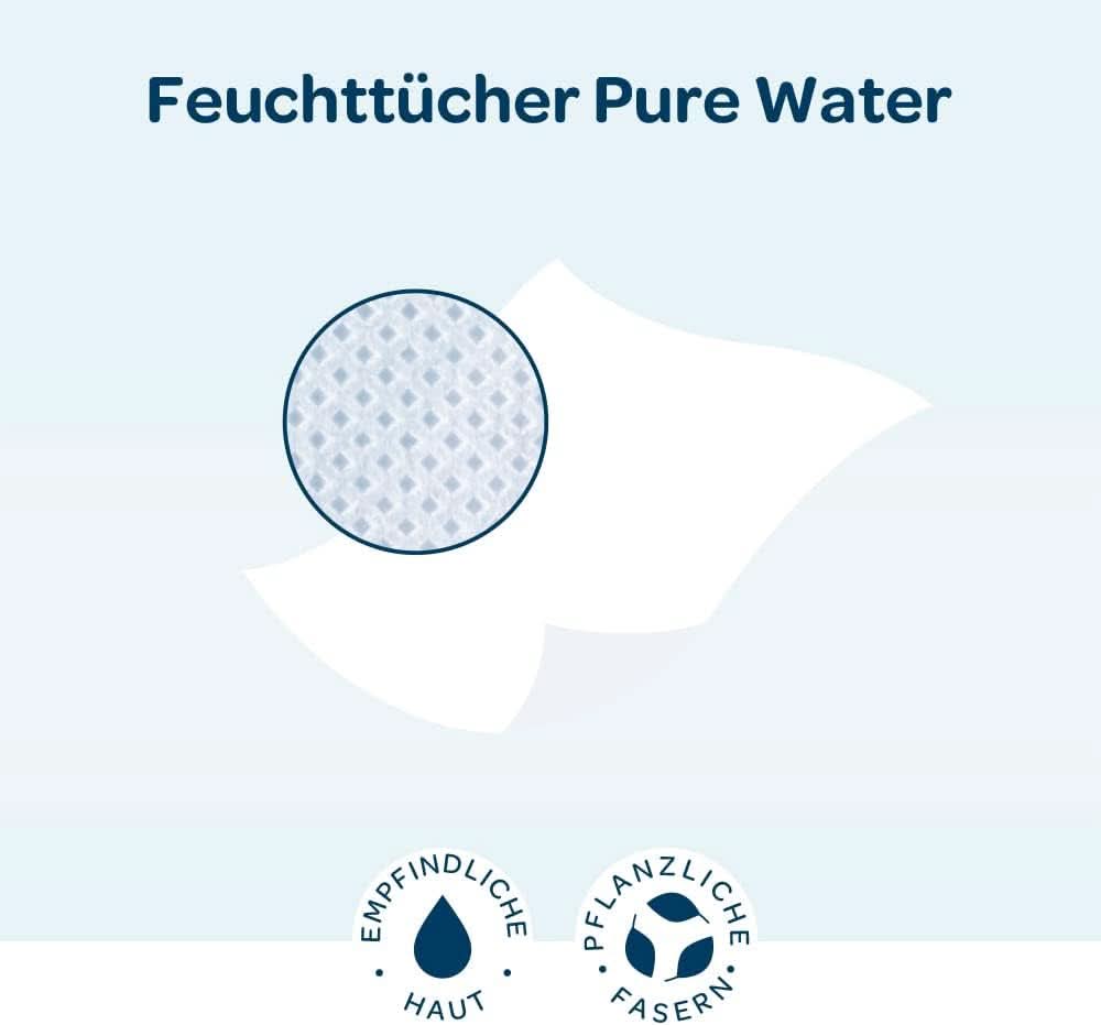 BIOLANE - Baby-Feuchttücher Mit 99,9% Wasser - Agua pura - Packung Mit 12 X 48 (576 Feuchttücher) - Für Empfindliche Haut - Ab Der Geburt - Duftfrei - Wechseln Und Reinigungspflege Naty Shop