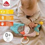 Fehn Libro ilustrado blandito Bruno - libro blandito para bebés de tela con motivos de animales - libro de juguetes de tela para colgar en cochecitos y sillas de coche - libro con petardos para bebés y niños a partir de 0 meses Baby Toys Naty Shop