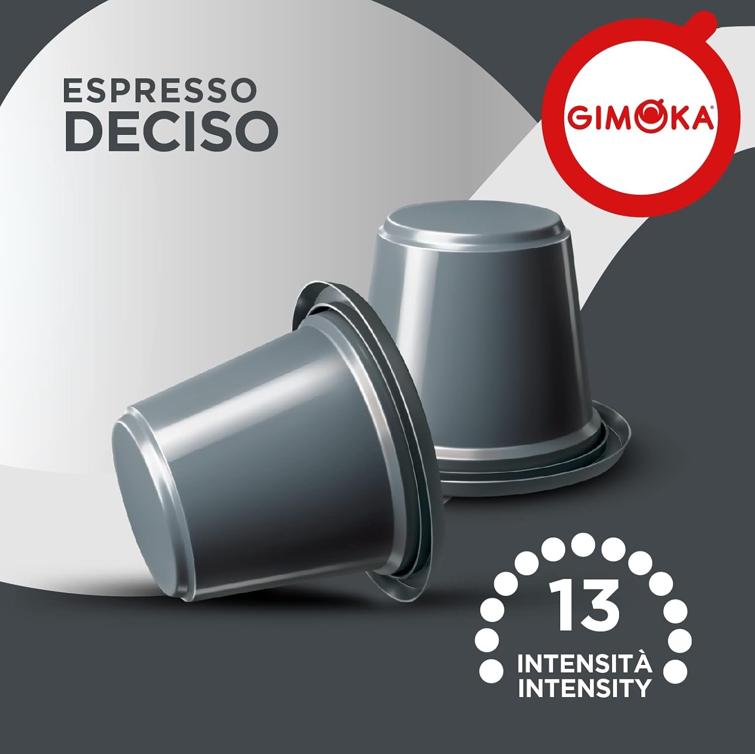 Gimoka Kaffeekapseln Espresso Deciso, Intensität 13/13-100 Kapsel - Compatible con Nespresso* Haushalts-Espressomaschinen - 100 Stück (10 x 10 Getränke) - Hergestellt in Italien