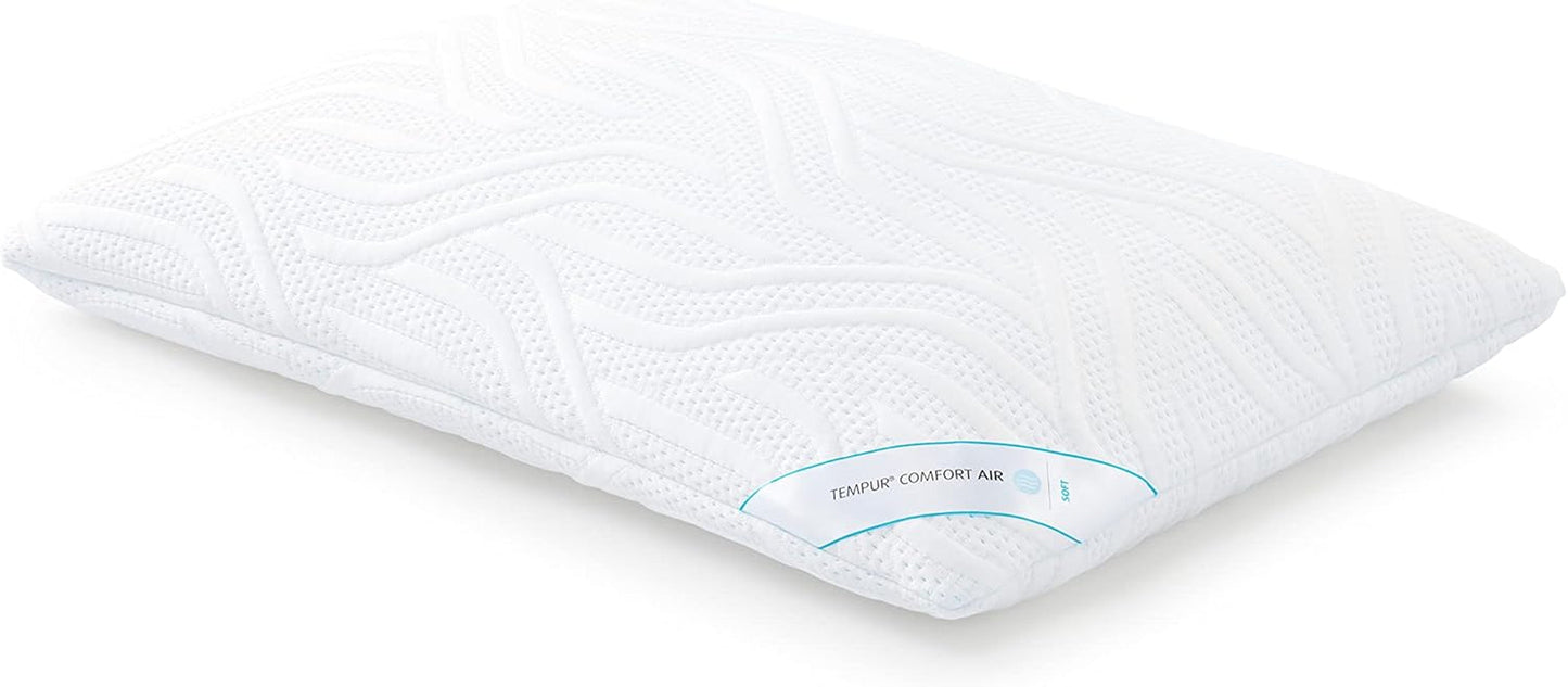 TEMPUR Comfort Air Almohada para Dormir Mediana, Almohada Transpirable para Cualquier Posición para Dormir, FABRICADO OEKO-TEX en VERDE, Firmeza Media, 40 X 80 Cm Naty Shop Almohadas Estándar Suaves