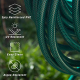 Manguera de jardín Faithfull de 50 m (164 pies) reforzada de 12,7 mm (1/2 pulgada) de diámetro - Tubería de PVC resistente, verde