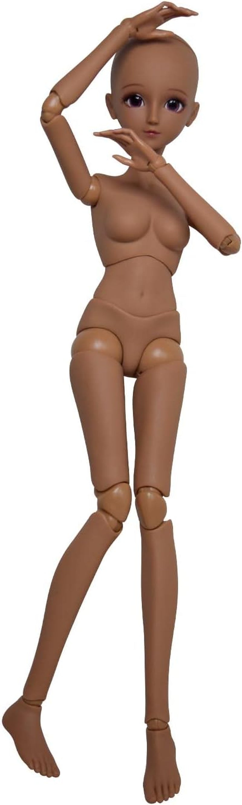 Muñeca BJD 1/3, cuerpo de muñeca de piel negra y marrón, 60cm, 24 pulgadas, articulación esférica, muñecas SD, articulaciones móviles, PVC, DIY (Alexia)