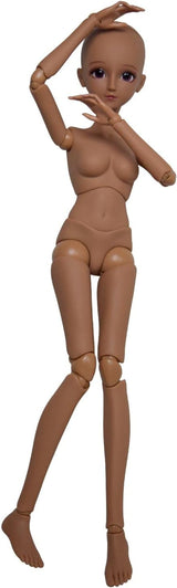 Muñeca BJD 1/3, cuerpo de muñeca de piel negra y marrón, 60cm, 24 pulgadas, articulación esférica, muñecas SD, articulaciones móviles, PVC, DIY (Alexia)