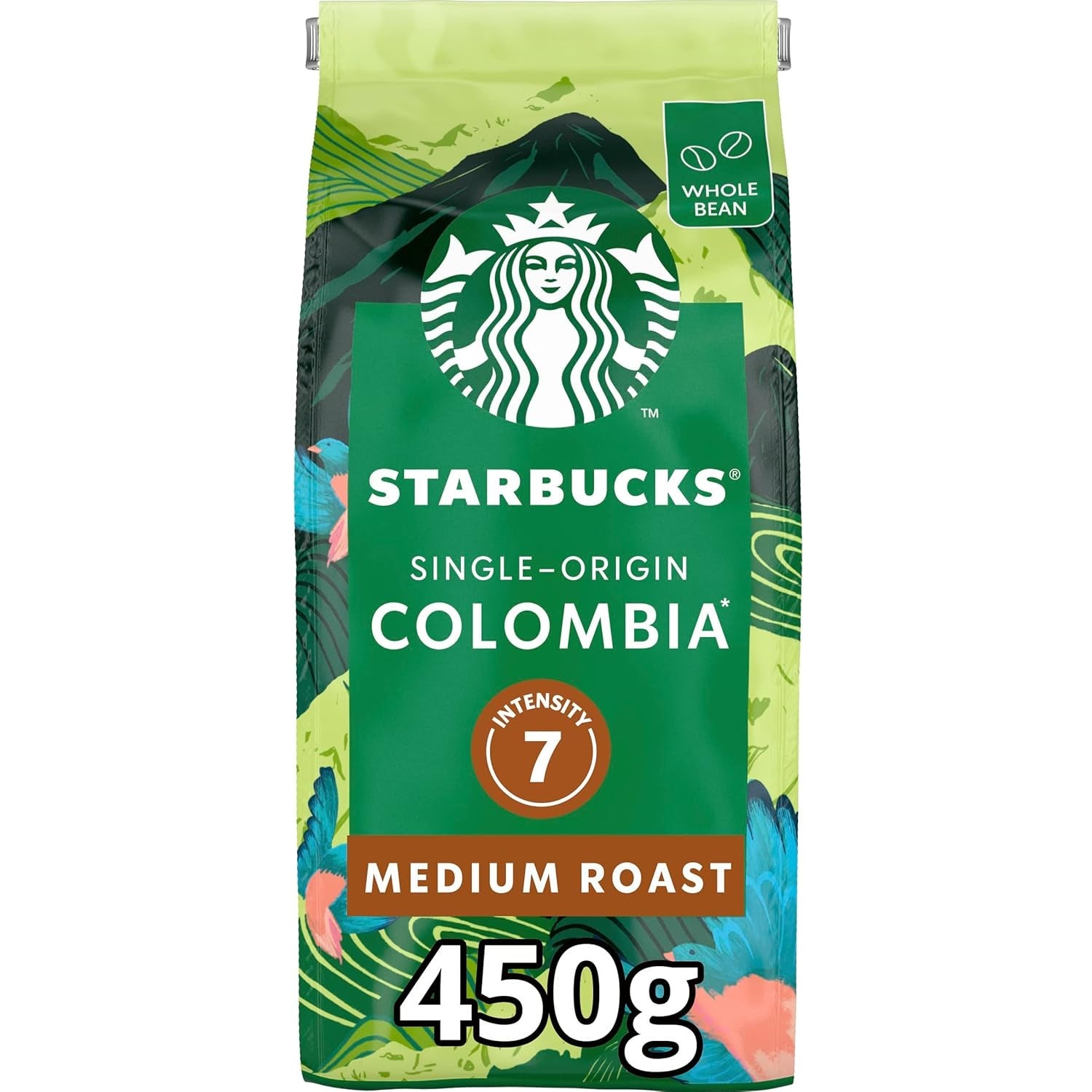 STARBUCKS Café Colombia de origen único, tostado medio, grano entero, 450 g (paquete de 4)