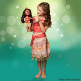 Muñeca Princesa Disney Moana de 35 cm, Ojos con Purpurina Reflectante, Articulaciones móviles, Conjunto Desmontable, Clip de Flor, Pelo Largo, para niñas a Partir de 3 años