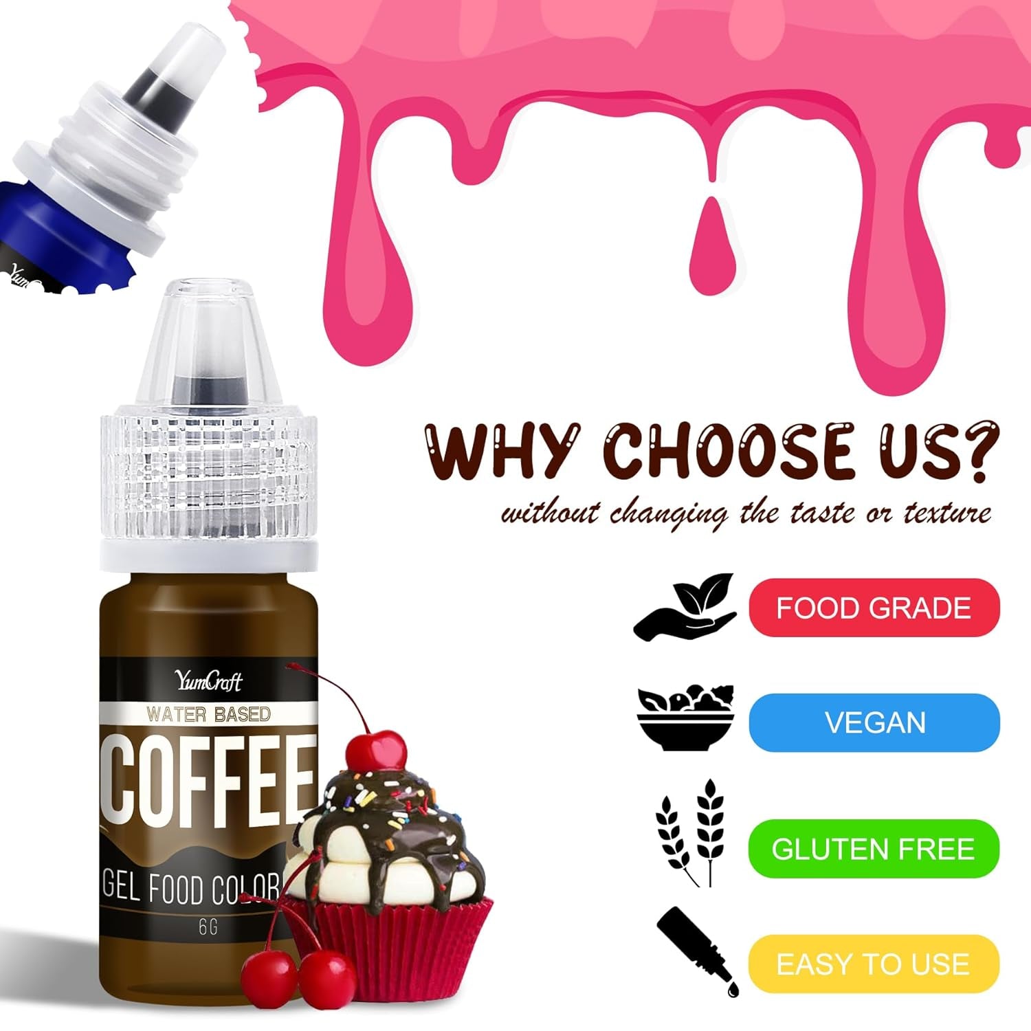 Color alimentario en gel – Color alimentario en gel altamente concentrado para pasteles, hornear, huevos de Pascua, bebidas – Color alimentario sin azúcar para fondant, glaseado, limo, decoración de pasteles (terciopelo rojo, 150 g)