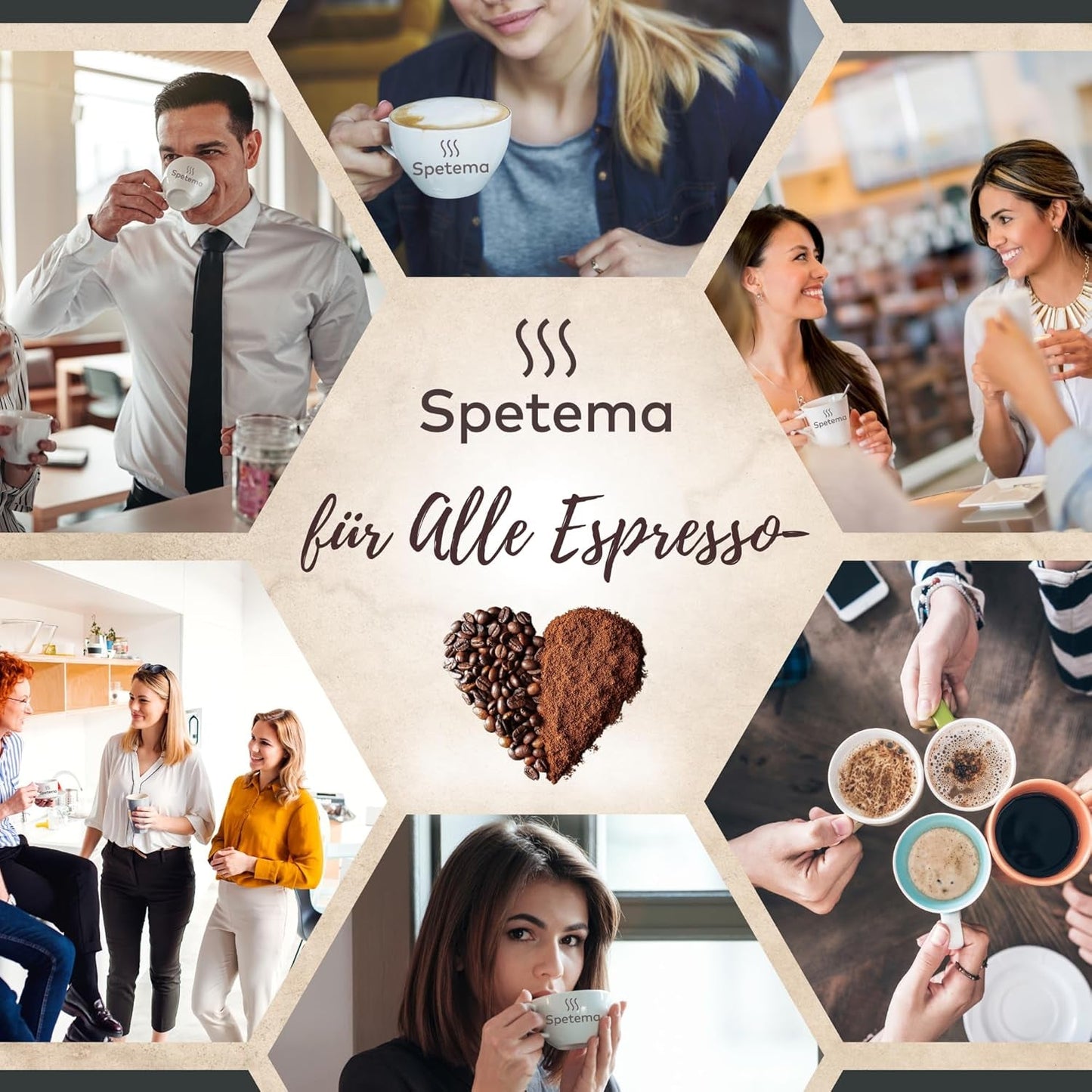 Spetema Kaffeebohnen Ragazzi Espresso Bar - 50% Arábica y 50% Robusta, Intensität 8/10, Mittlere Röstung, Zartes Aroma & Dichtes Geschmackserlebnis, 1 kg.