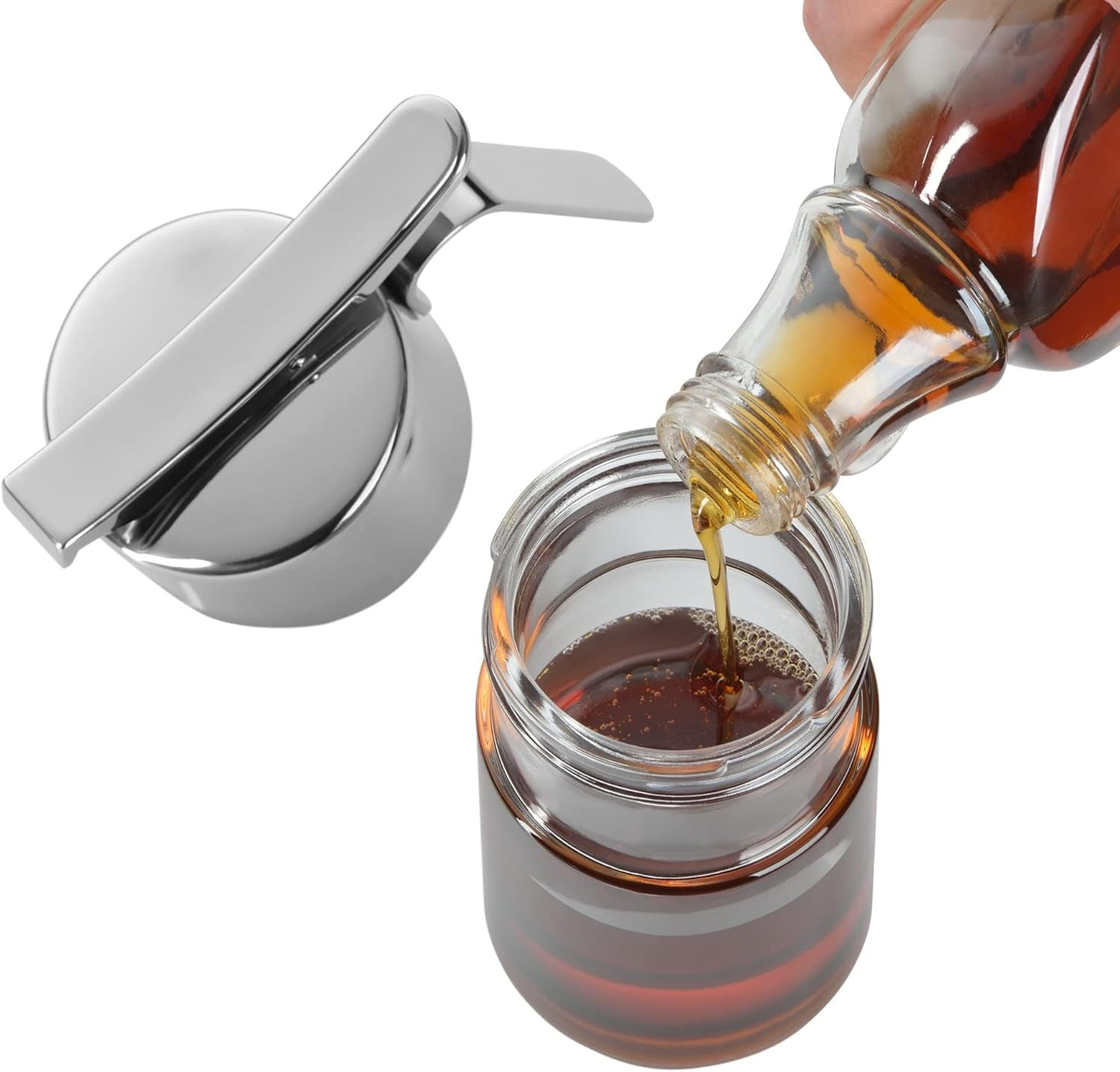 WMF Barista Dispensador de sirope/miel 240 ml, tarro de cristal y depósito de 1 l, altura 21,5 cm, tarro con tapa, recipiente para café en grano, tarro para cereales, tarro para alimentos con gran abertura de llenado Cajas para guardar alimentos Naty Shop