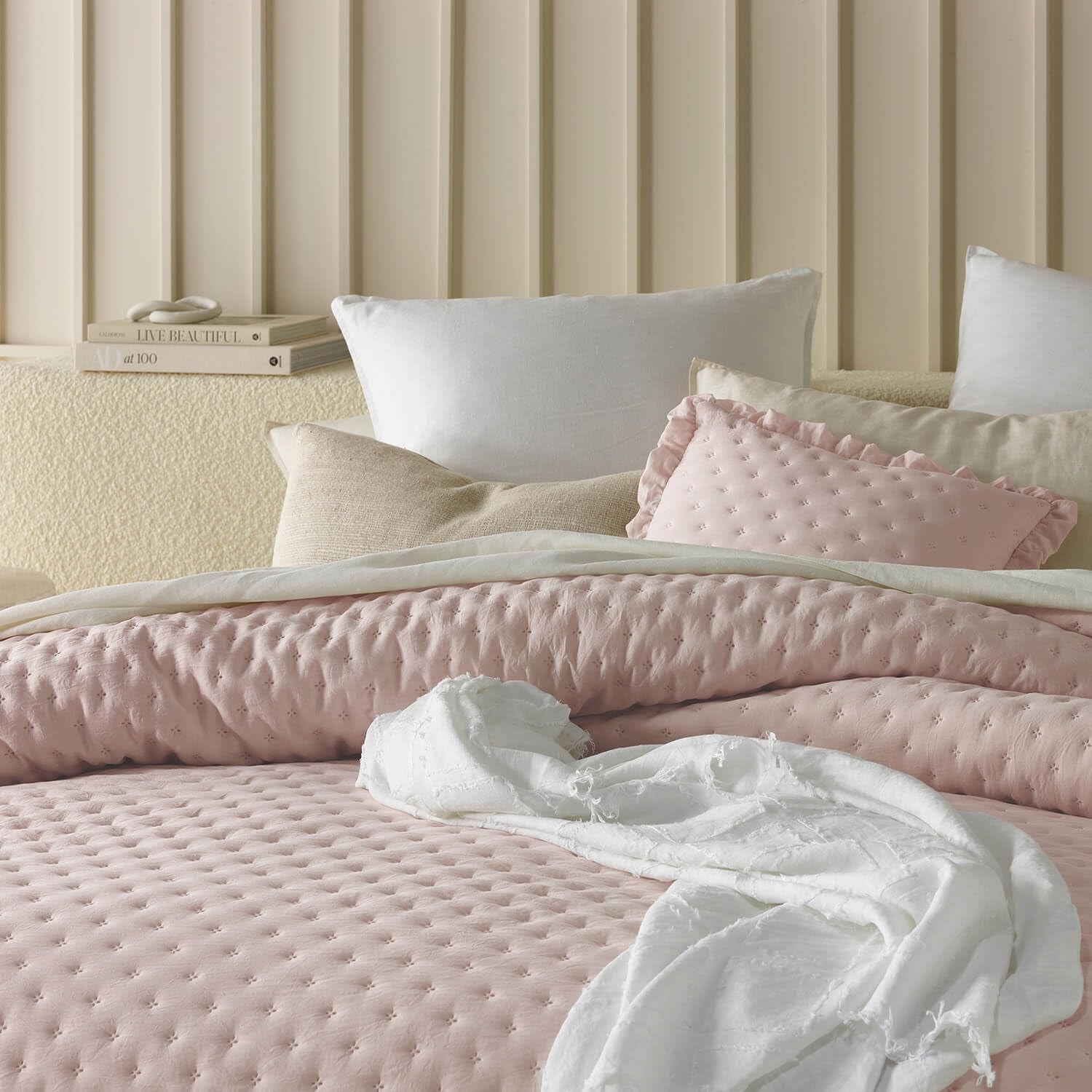 Colcha elegante Molly en rosa empolvado 170 x 210 cm Colcha versátil como colcha o manta de sofá para cama y sofá Estilo manta Ideal como colcha Camas y mantas Besuche den ROOM99-Store