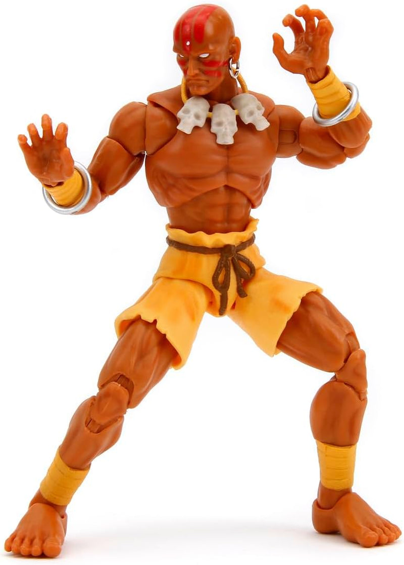 Jada Toys Figura de Street Fighter Guile (15 cm) - Street Fighter 2: The Final Challengers Figura de acción móvil coleccionable con cabeza, manos y accesorios alternativos, figuras de acción para mayores de 13 años Naty Shop Dhalsim