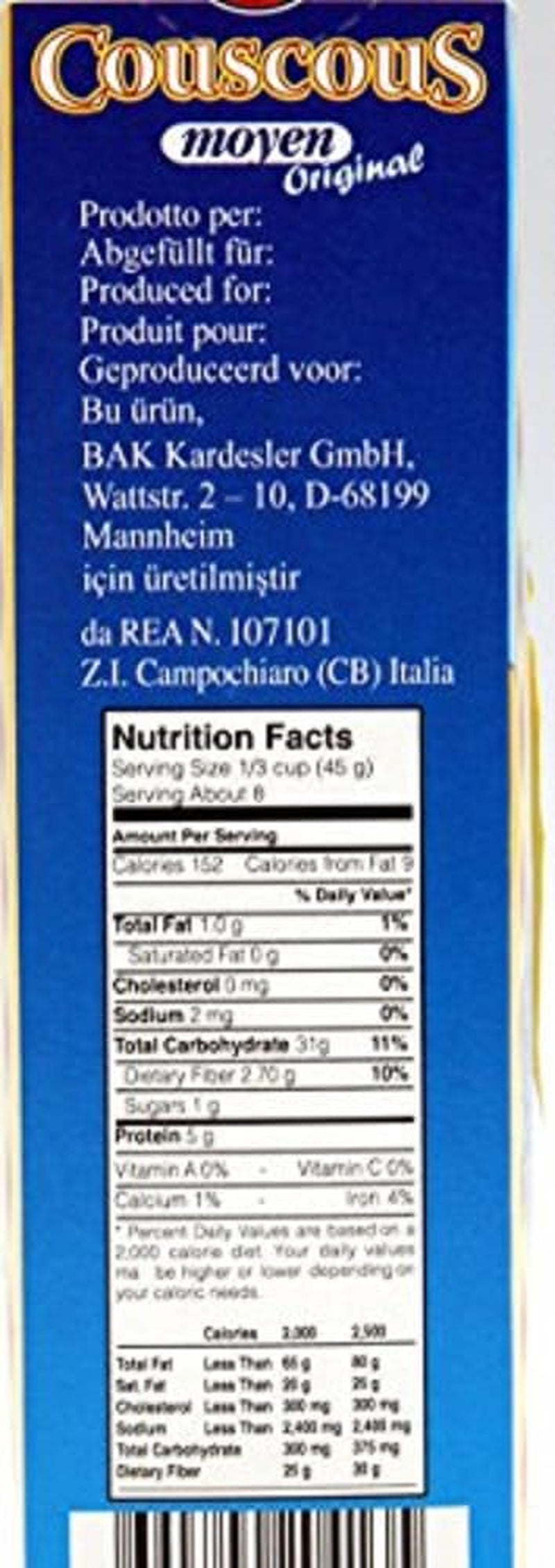 Cuscús Moyen Original, 0,5 kg (paquete de 4)