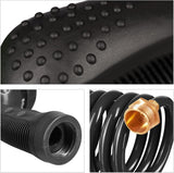 Relaxdays Manguera en espiral extensible hasta 10 m Manguera de jardín flexible con pulverizador de agua 7 patrones de pulverización negro