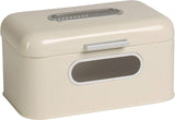 ECHTWERK Cesta de pan de metal retro con ventana y tapa, juego de 3 elegantes cajas de almacenamiento, capacidad de 1,4 l, cajas de almacenamiento de alimentos rojas Naty Shop Cream S Single