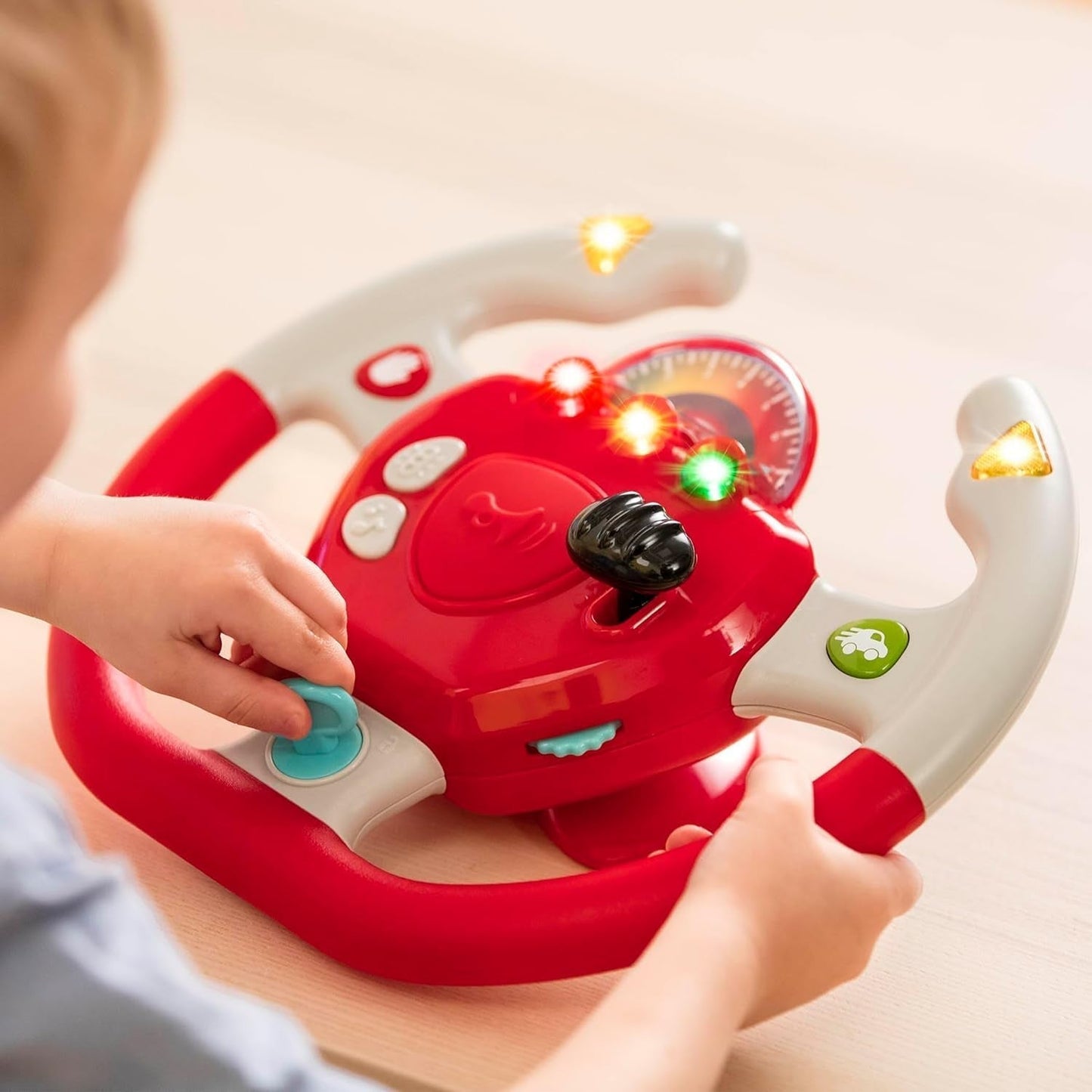 Plastic Battat, BT2525Z Volante de Juguete Interactivo También para Viajes y Paseos en Auto con Luces y Sonidos para Niños de 2 Años en Adelante, Rojo, Compatible con Autos Bebe Toys Naty Shop