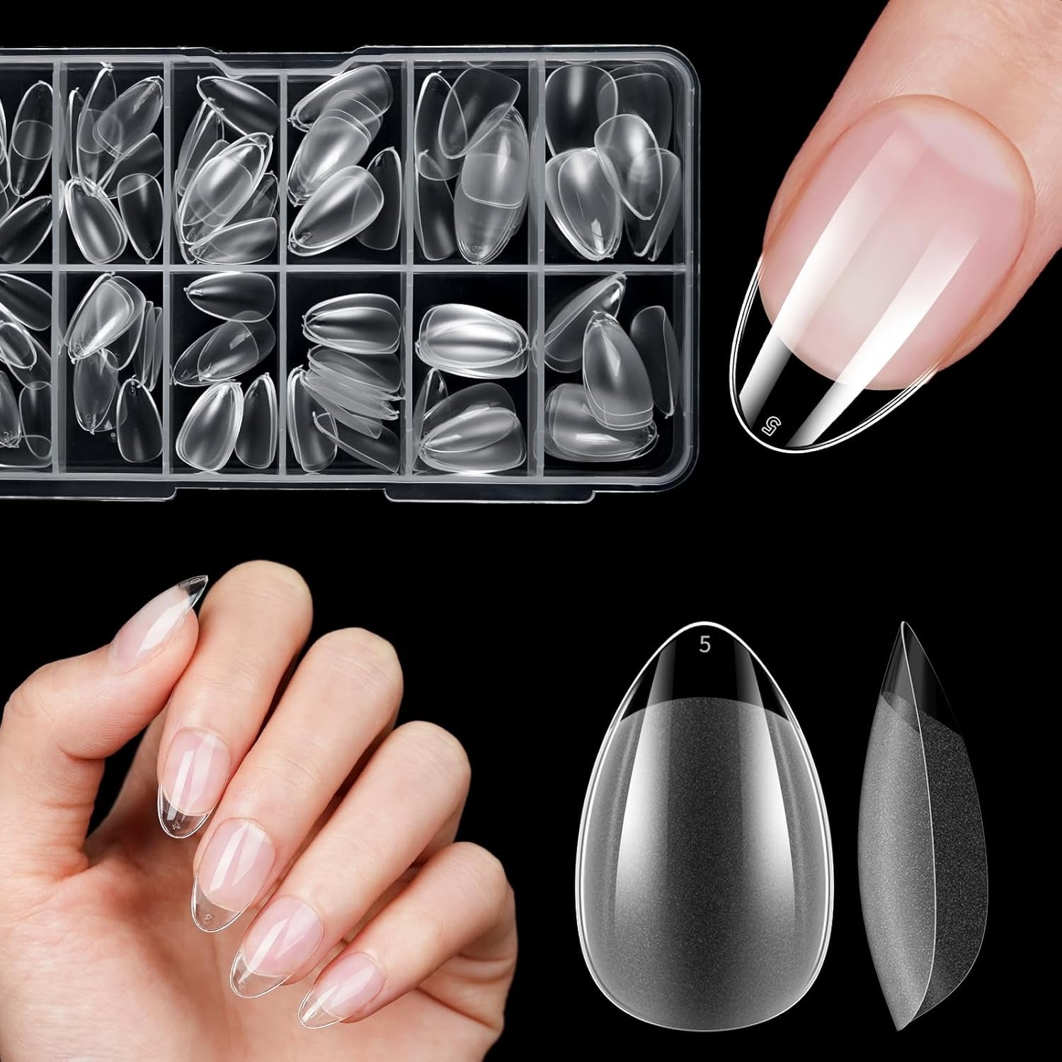 Uñas postizas cortas bailarina 120 Uds pegamento en 12 tamaños uñas artificiales cortas Gel suave cobertura completa puntas de uñas para uñas de Gel cortas S