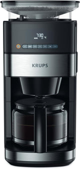 Máquina de café espresso Krups KM8328 Moler con molinillo | Temporizador de 24 horas | Contenedor de cereales 180 g | Capacidad 1,25 l para hasta 15 tazas de café | Función de apagado automático | 3 configuraciones de molienda | Negro