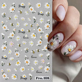 5 uds Geprägte Gänseblümchen Nagelsticker Selbstklebend Blumen Nagelaufkleber Gänseblümchen Schmetterling Nagel Sticker Nageldesign Aufkleber Nägel Zubehör Blume Nail Sticker Flower Nail Art Stickers