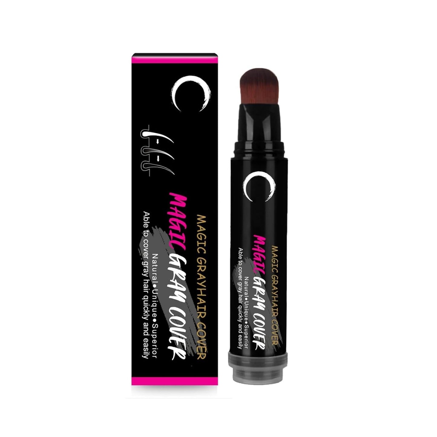 Pluma de tinte para el cabello desechable marrón negro Cubierta de raíz gris instantánea Color de cabello Crema en barra Pluma Cubierta temporal rápida Tinte para el cabello blanco Naty Shop Negro Marrón