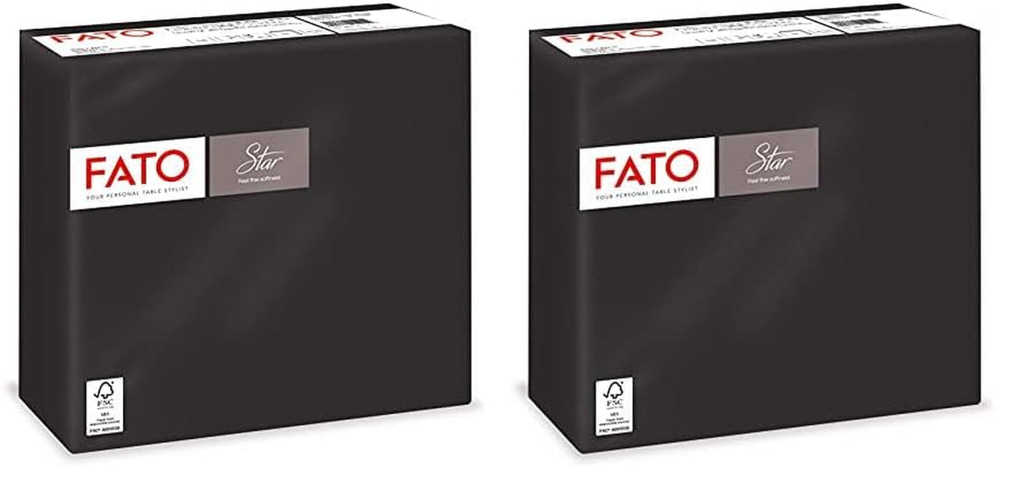 - Pañuelos de papel desechables Suavidad y suavidad Paquete de 40 pañuelos Tamaño 38X38 Plegado 4 2 capas Color negro Papel de celulosa 100% pura con certificación Fsc (paquete de 2)