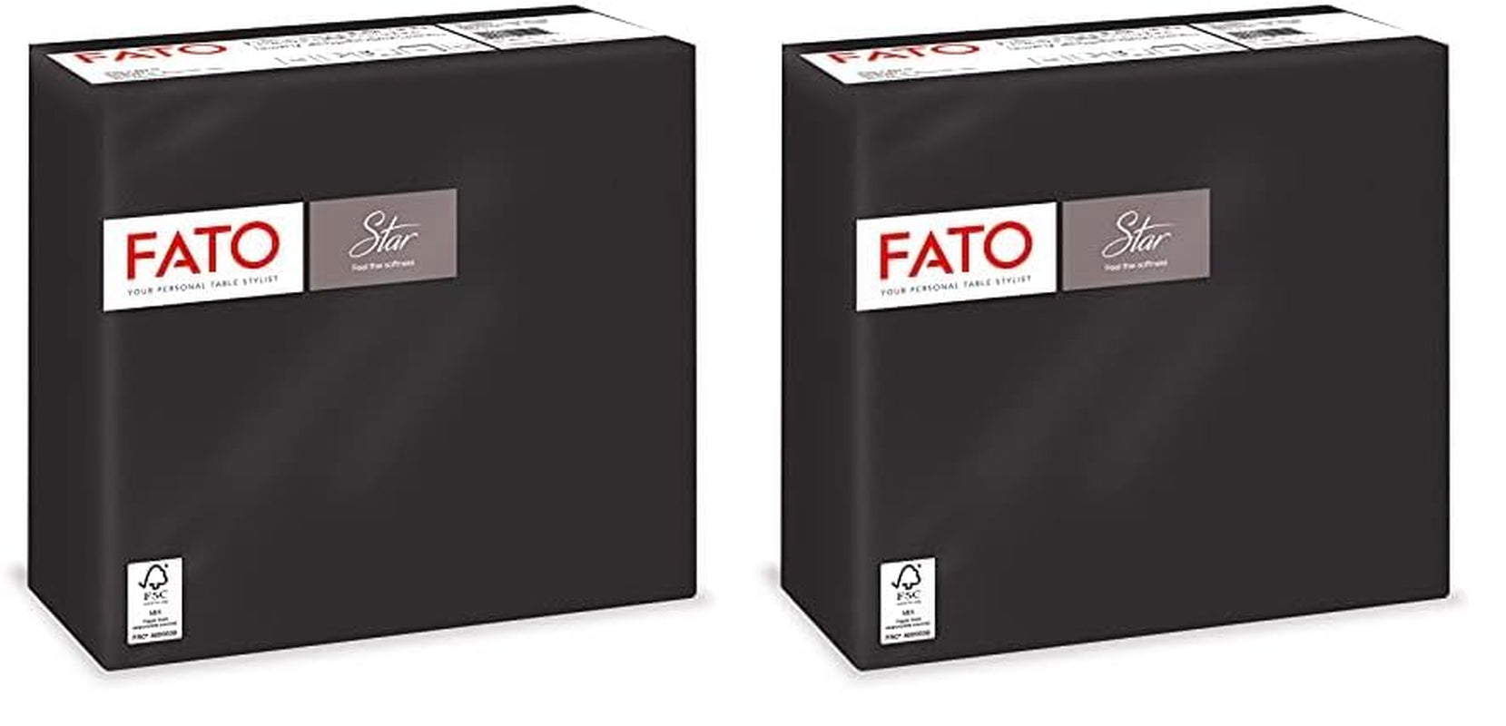 - Pañuelos de papel desechables Suavidad y suavidad Paquete de 40 pañuelos Tamaño 38X38 Plegado 4 2 capas Color negro Papel de celulosa 100% pura con certificación Fsc (paquete de 2)