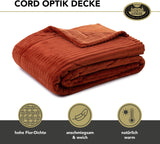 Gözze - Manta cómoda y suave con aspecto de pana, 1620 g/unid, 150 x 200 cm - canela Camas y mantas Besuche den Gözze-Store