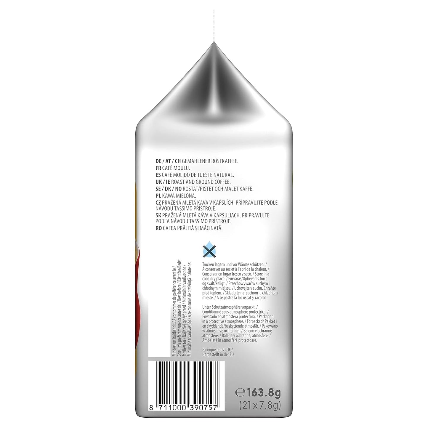 Tassimo Kapseln Moring Café XL Strong & Intense, paquete grande, 5 x 21 compresas, 105 cápsulas de café