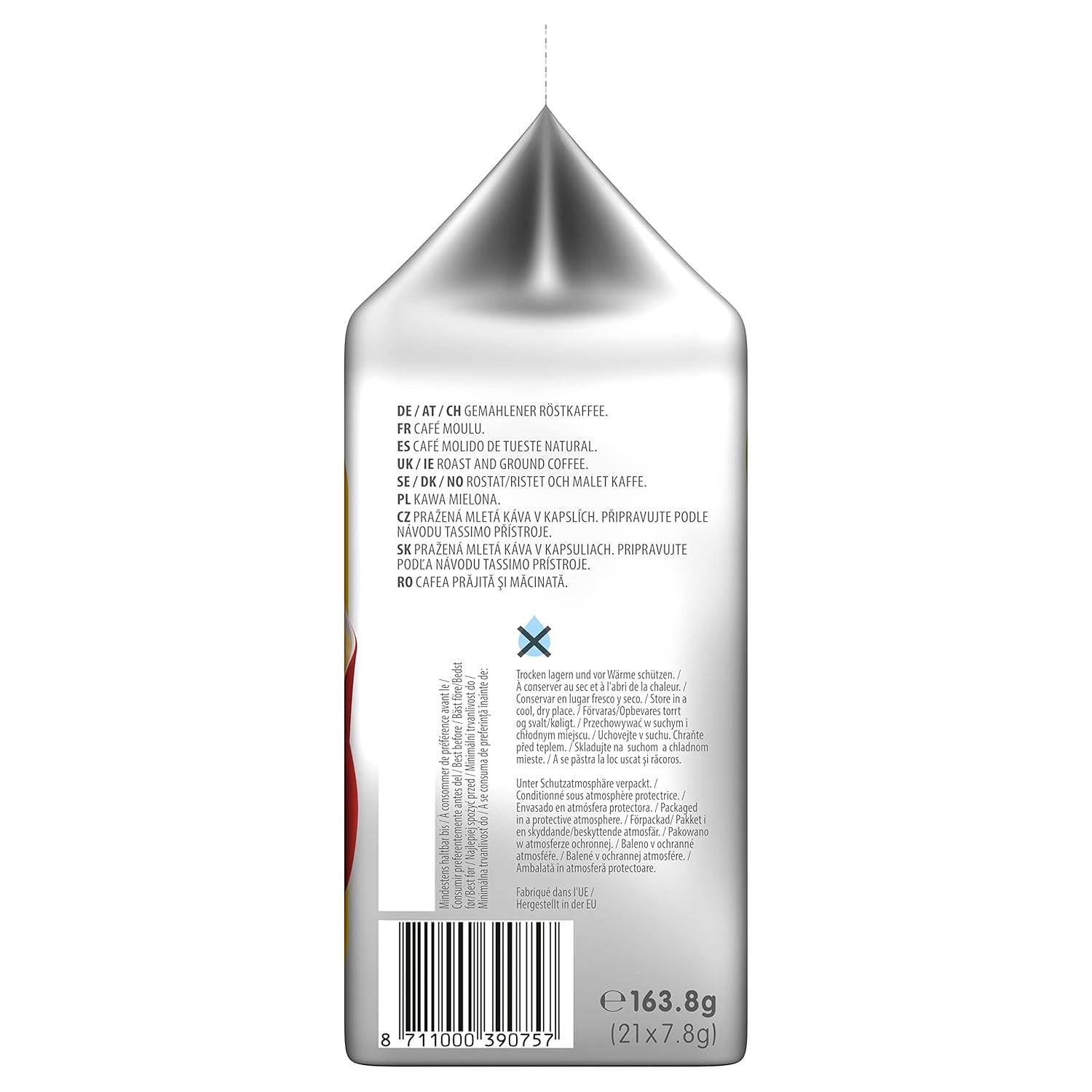 Tassimo Kapseln Moring Café XL Strong & Intense, paquete grande, 5 x 21 compresas, 105 cápsulas de café