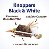 Blanco y Negro – 2 x 200 g (2 x 8 piezas) – Lonchas de barquillo rellenas de barquillos de cacao oscuro, trozos de masa negra, leche y crema de turrón