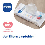MAM Servilletas Sanitarias Paquete de 3 (3 x 24 Piezas), Toallitas de Limpieza para Dispositivos Médicos y Accesorios para Bebés, Servilletas Sanitarias Antibacterianas y Antivirus