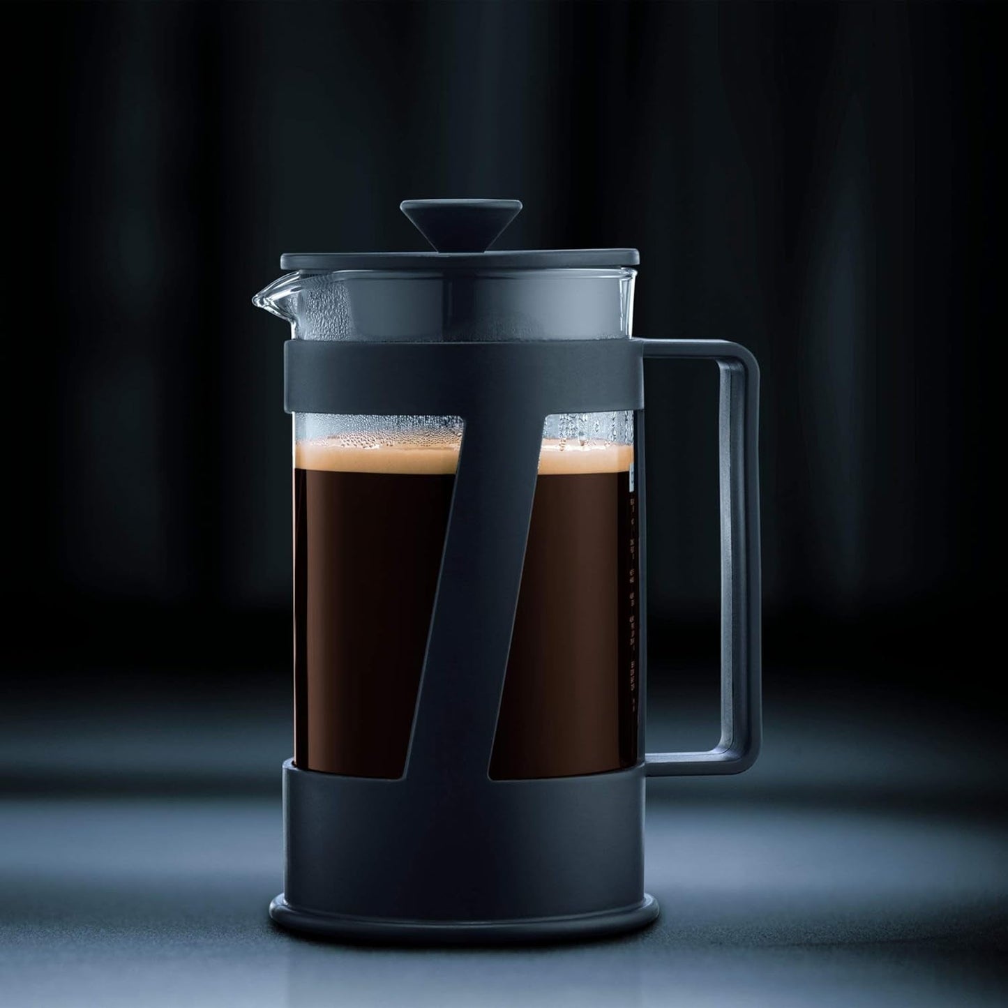 Cafetera Bodum CREMA (sistema French Press, filtro permanente de acero inoxidable, tapa de seguridad, 0,5 litros) negra