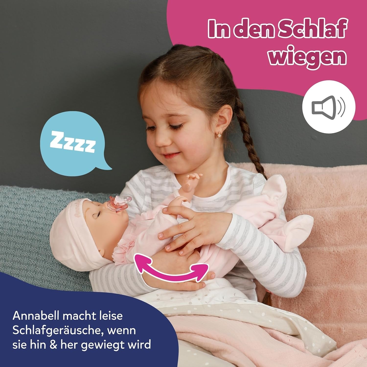 BABY Born Annabell 43 cm - Muñeca blandita con 7 funciones electrónicas y sonido - Apto para niños a partir de 3 años - La muñeca incluye accesorios - Requiere pilas