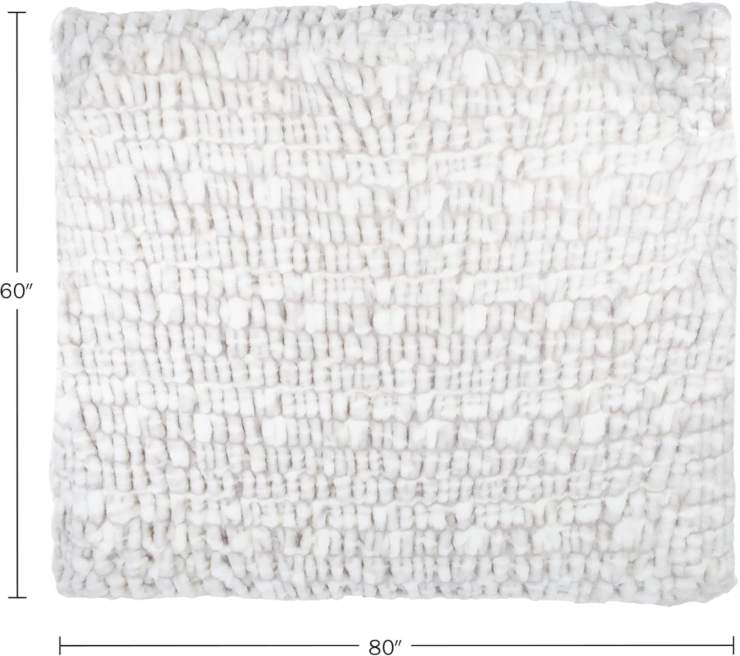 Lavish Home Manta Extragrande De Piel Sintética Gerüschte, 152,4 X 203,2 Cm, Piel Sintética Jacquard, Manta Tamaño Queen para Camas Y Sofás, Camas Y Mantas Grises Lavish Home