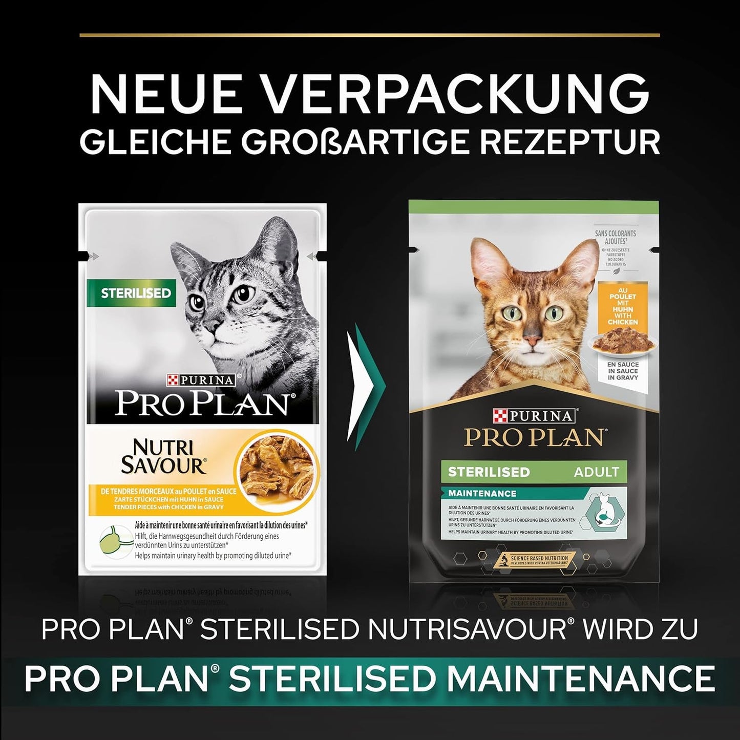 Pro Plan comida húmeda esterilizada para gatos adultos con pollitos, paquete de 26 (26 x 85 g)
