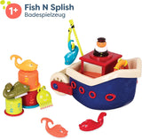 B.juguetes Juguete de bañera para niños de 13 piezas con barco, vaso apilable, pez, juego de pesca juguete para niños bañera a partir de 1 año Juguetes Bebe Naty Shop