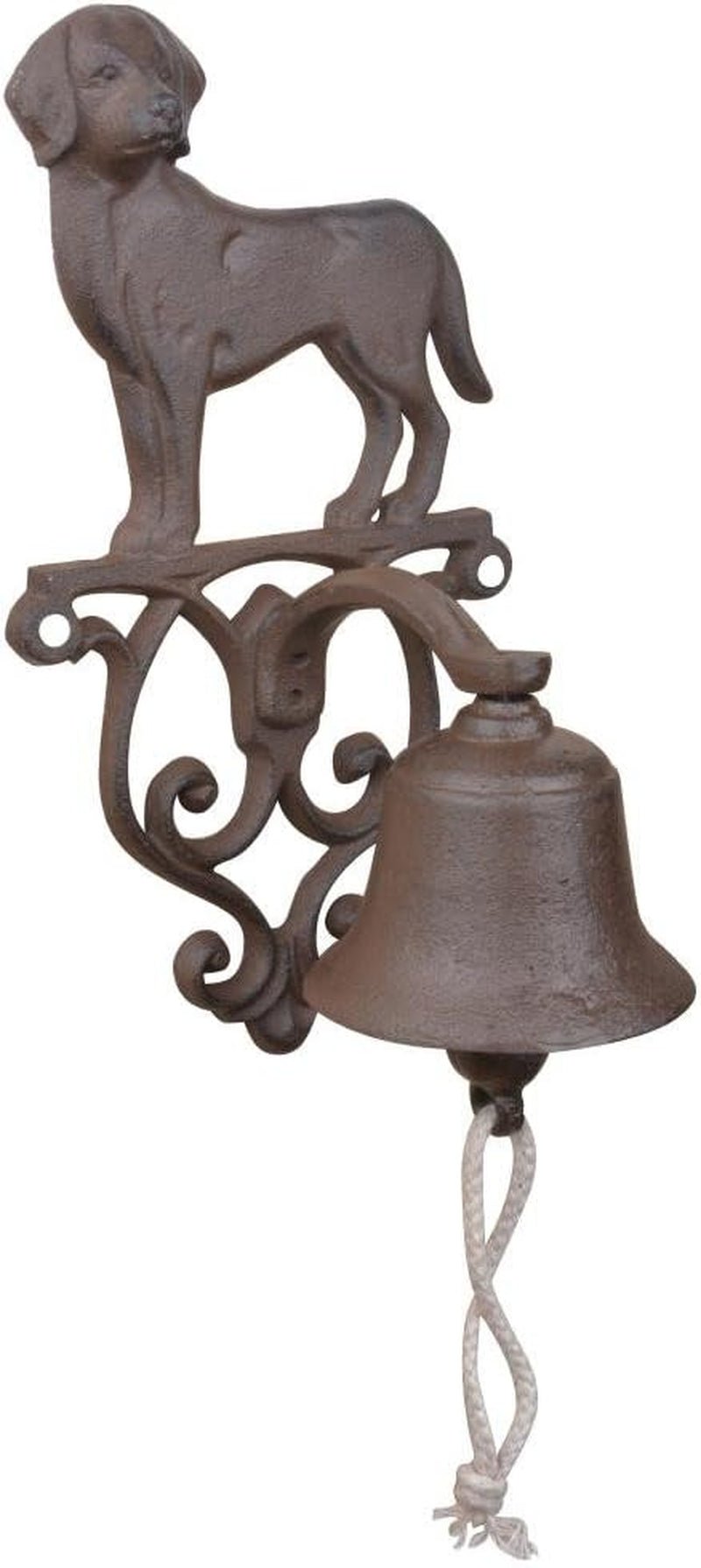 Campana para perro de hierro fundido y cordón de algodón, 14,3 x 13,2 x 24,9 cm Estatuillas y esculturas Naty Shop Single