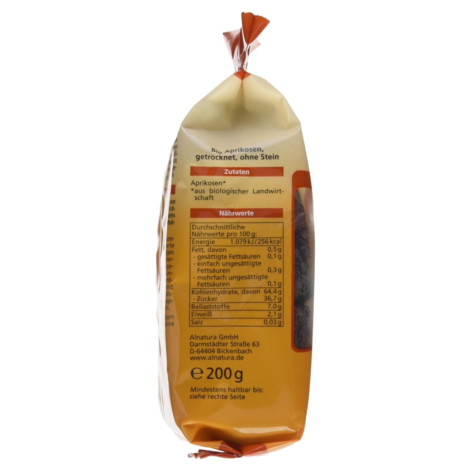 Albaricoques secos ecológicos, sin semillas, 200g Naty Shop productos deshidratados
