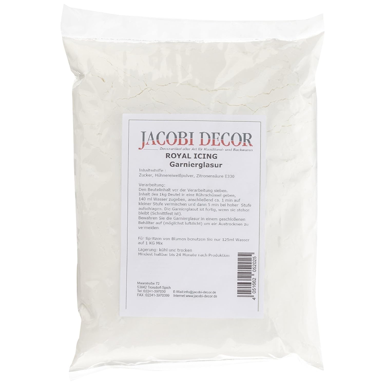 Cake Company Royal Icing 1 paquete (1 x 1000 g) I Mezcla seca para decoración de pasteles de la mejor calidad I Para glaseado y líneas finas I Sin gluten I Perfecto para tartas y cupcakes Naty Shop Pasta de azúcar