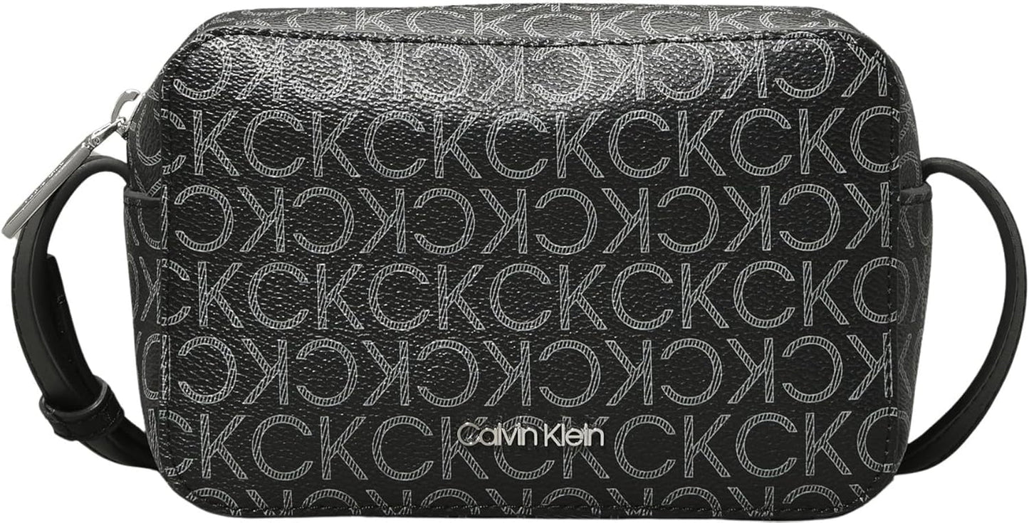 Calvin Klein Bolso De Hombro Mujer Ck Must Camera Bag Mono Klein, Negro (Black Mono), Natural Bolsos Mujer Naty Shop Default Title