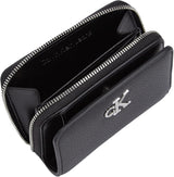 Calvin Klein Minimal Monogram Zip Around Klein, Cartera Mujer, Negro (Black), Talla única Naty Shop