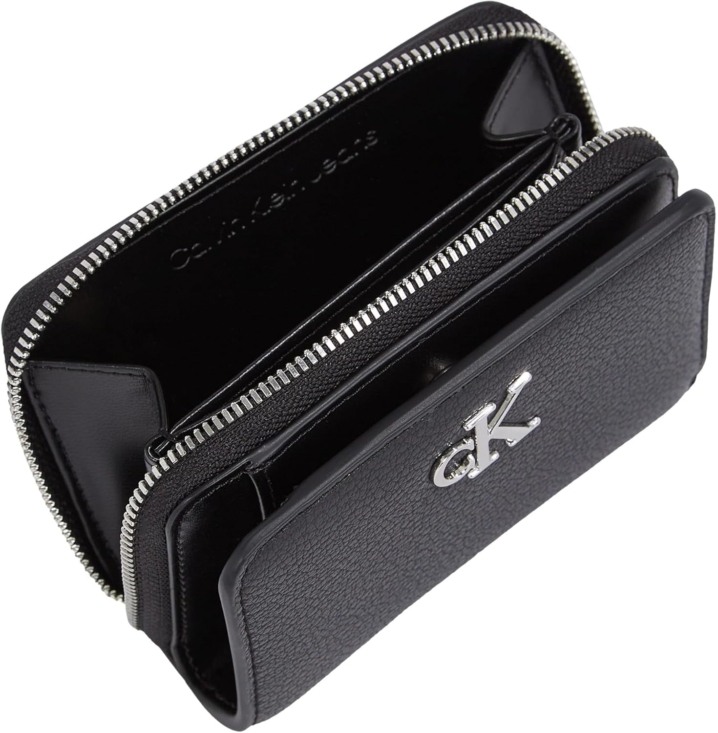 Calvin Klein Minimal Monogram Zip Around Klein, Cartera Mujer, Negro (Black), Talla única Naty Shop