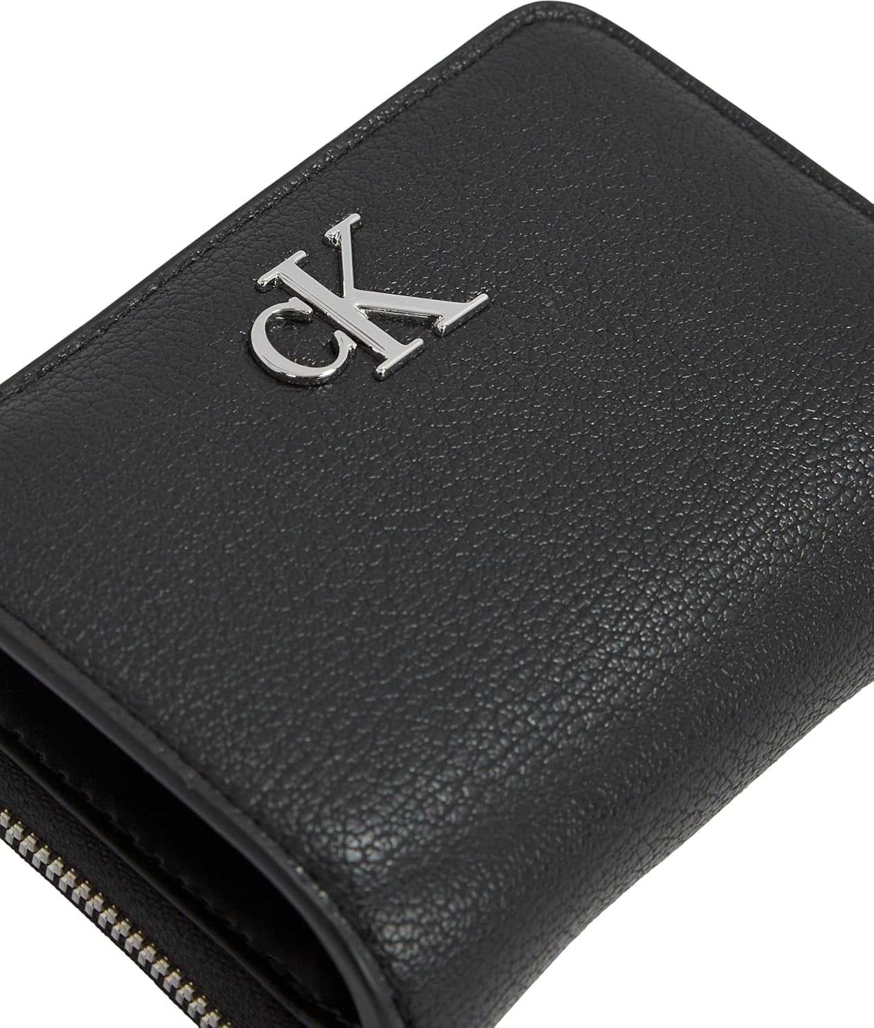 Calvin Klein Minimal Monogram Zip Around Klein, Cartera Mujer, Negro (Black), Talla única Naty Shop